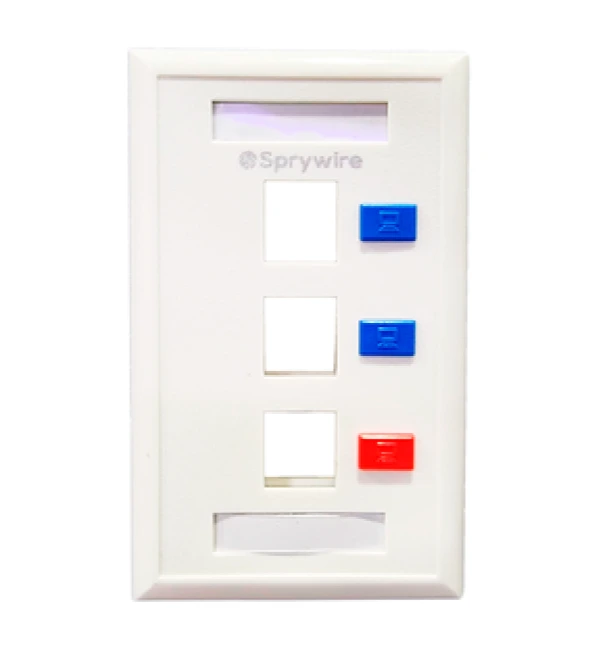 [SW-FP03A] Placa Frontal de 3 puertos SpryWire