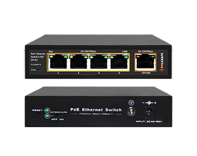 [FS‐S1004EP‐E] Switch 4 puertos PoE 10/100, 2 puertos UPLINK 10/100, modo de transmision extendida hasta 250m, hasta 30W por puerto, 60W de potencia maxima. Marca Folksafe