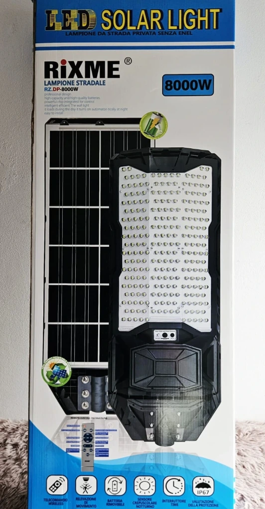 Lampara Led Solar de poste 8000w 27582 RIXME