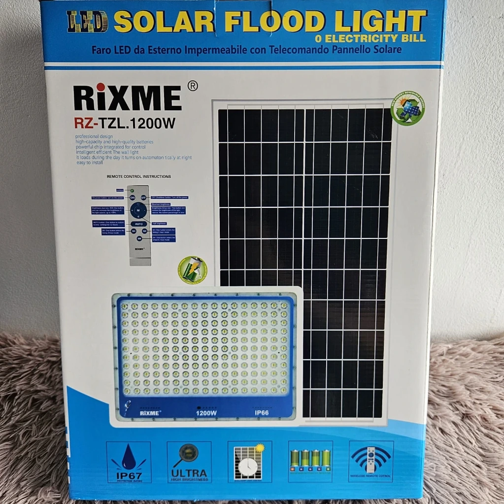 Lampara Led Solar de Pared 1200w 30391 RIXME