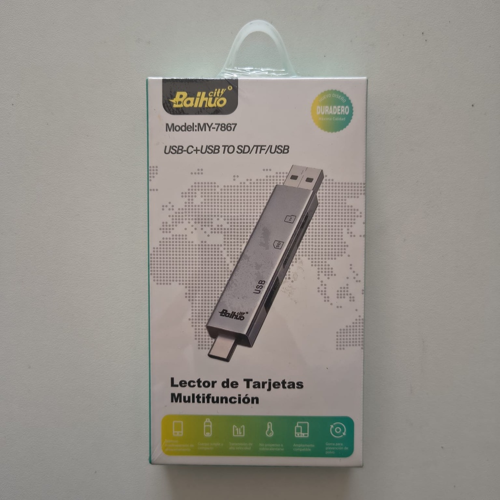 Lector de Memoria SD, MicroSD y USB Tipo C/USB