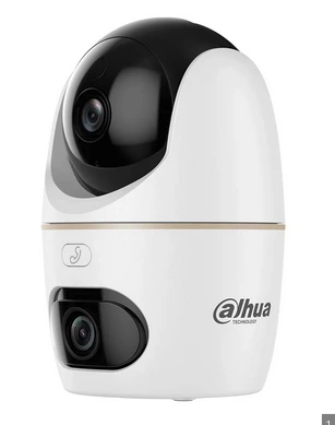 [DH-H3D-3F] Cámara de seguridad de doble lente con Wi-Fi para interiores, 3+3 MP